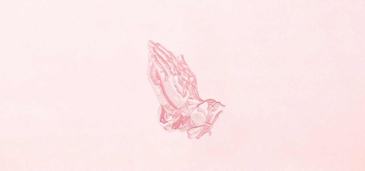 Praying Hands Pink Faux